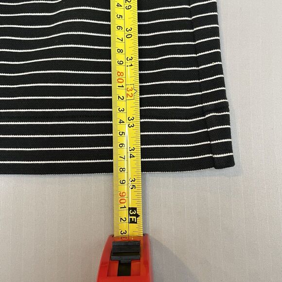 Madewell Pierside Sz M Sleeveless Striped Black & White Knit Mini Dress Pockets - Picture 7 of 11